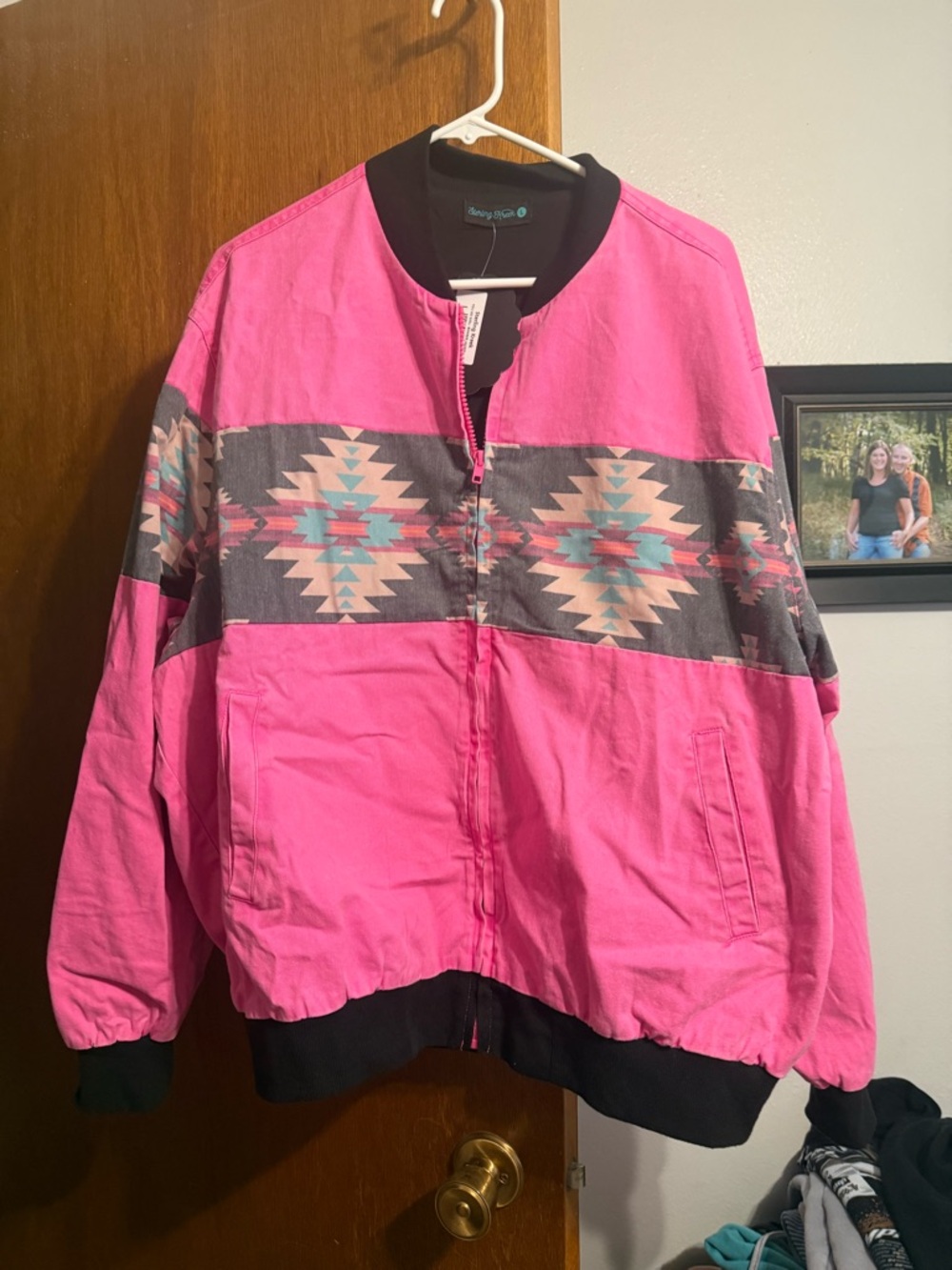 Pink Southwestern-Print Bomber Jacket - Unknown Brand